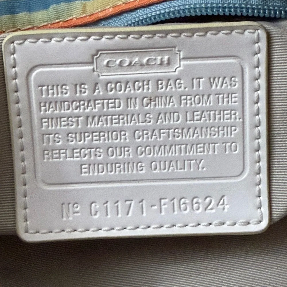 Coach Multicolor Striped Tote Bag